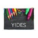Grey Pencil Case with Chalk Letters, Vertical Print - NAMEBITZ