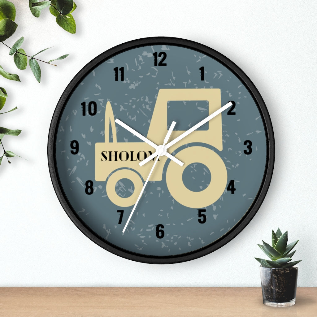 Tractor Wall Clock in Grey/Black - NAMEBITZ