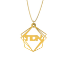 Geometric Pyramid Shape Necklace – Hebrew, Silver - NAMEBITZ