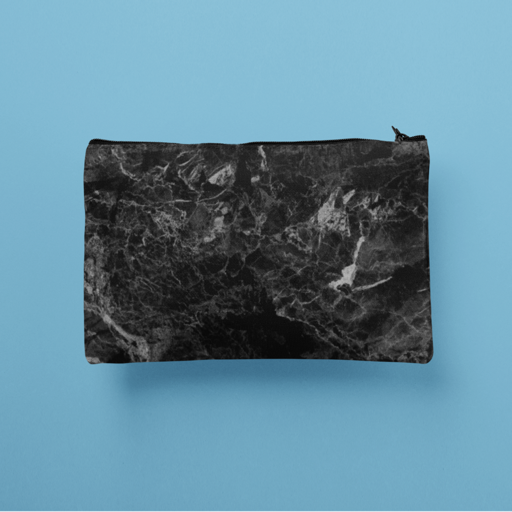 Black Marble Initial Pencil Case - NAMEBITZ