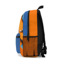 Blue and Orange Backpack with Accessories Print - NAMEBITZ
