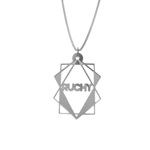 polyhedron geometric Necklace – English, Silver