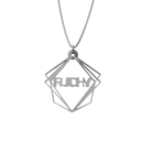 Geometric Pyramid Shape Necklace – English, Silver - NAMEBITZ