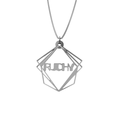 Geometric Pyramid Shape Necklace – English, Silver