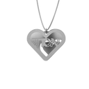 Double Heart Necklace – Hebrew, in Silver - NAMEBITZ