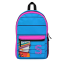 Blue Backpack with Pink Initial - NAMEBITZ