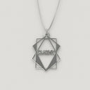 polyhedron geometric Necklace – English, Silver - NAMEBITZ