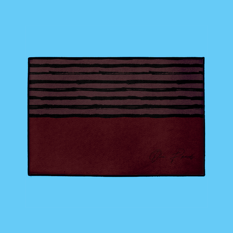 Striped Welcome Mat in Burgundy