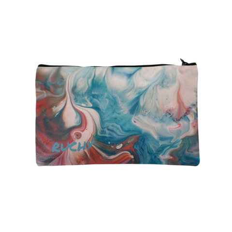 Blue and Pink Marble Pencil Case