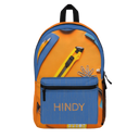 Blue and Orange Backpack with Accessories Print - NAMEBITZ