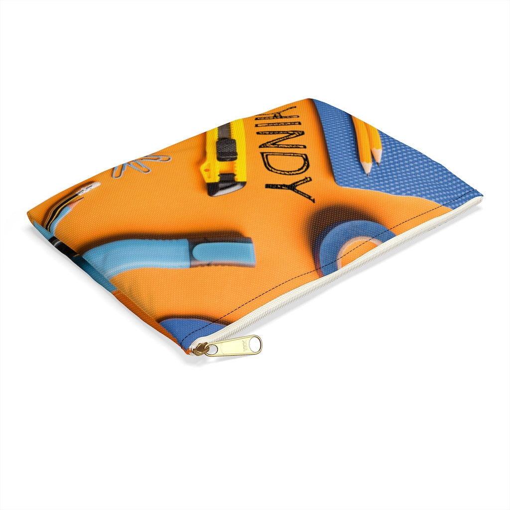 Blue and Orange Pencil Case with Accessories Print (See Coordinating Backpack) - NAMEBITZ
