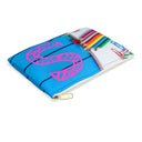 Blue Pencil Case with Pink Initial (See Coordinating Backpack) - NAMEBITZ