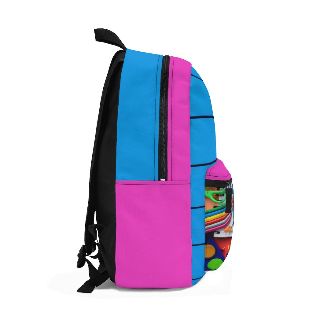 Blue Backpack with Pink Initial - NAMEBITZ