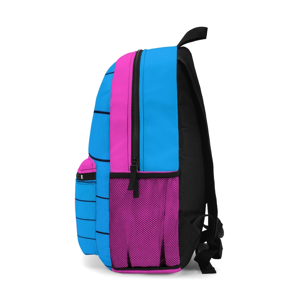 Blue Backpack with Pink Initial - NAMEBITZ