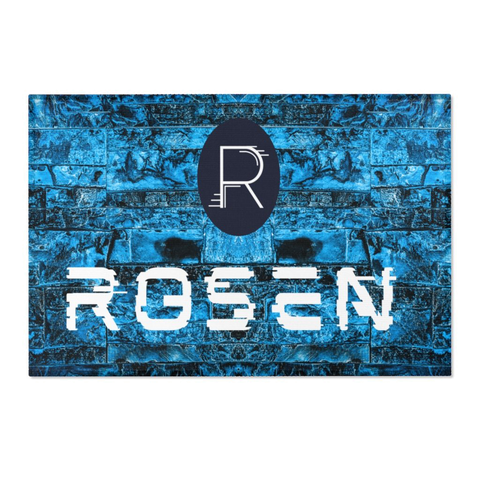 Textured Welcome Mat – Hebrew, in Blue